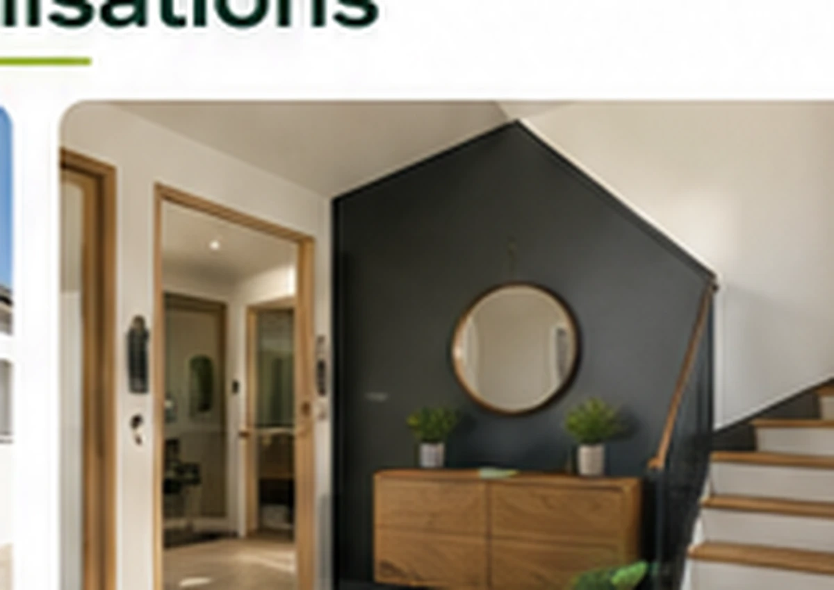 Entrée avec mur décoratif sombre